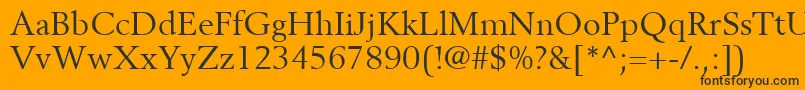 BerlingLtRoman-Schriftart – Schwarze Schriften auf orangefarbenem Hintergrund