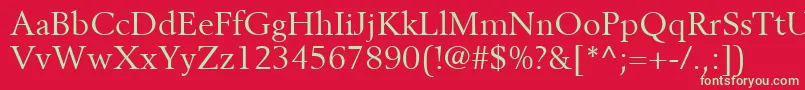 BerlingLtRoman Font – Green Fonts on Red Background