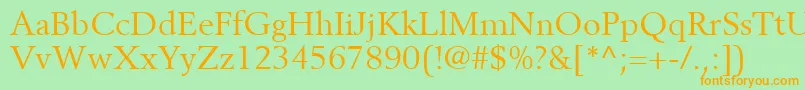 BerlingLtRoman Font – Orange Fonts on Green Background