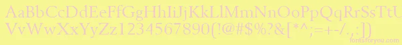 BerlingLtRoman Font – Pink Fonts on Yellow Background