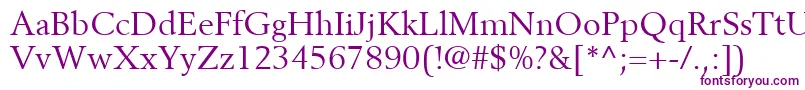 BerlingLtRoman-Schriftart – Violette Schriften auf weißem Hintergrund