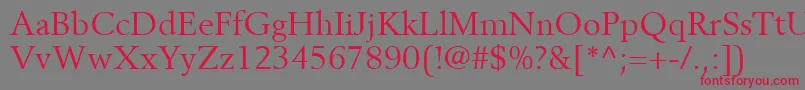 BerlingLtRoman Font – Red Fonts on Gray Background