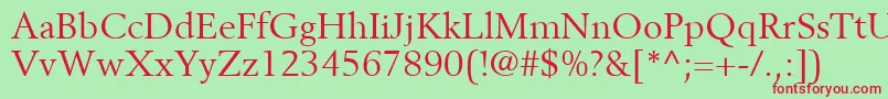 Шрифт BerlingLtRoman – красные шрифты на зелёном фоне