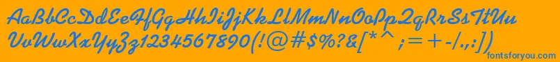 KaufmannBoldBt Font – Blue Fonts on Orange Background
