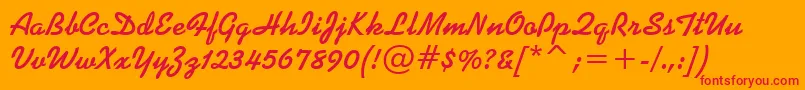 KaufmannBoldBt Font – Red Fonts on Orange Background