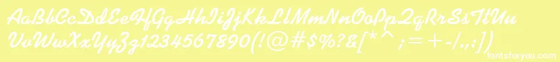 KaufmannBoldBt Font – White Fonts on Yellow Background