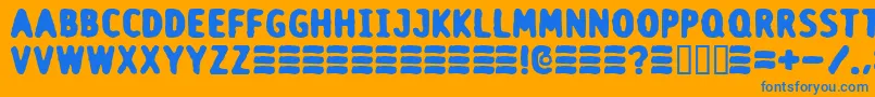 フォントDoyourthing – オレンジの背景に青い文字