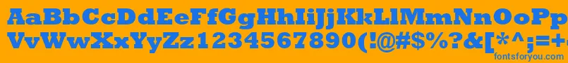 AstuteBlackSsiExtraBold-Schriftart – Blaue Schriften auf orangefarbenem Hintergrund