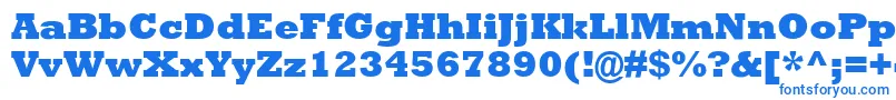 フォントAstuteBlackSsiExtraBold – 白い背景に青い文字