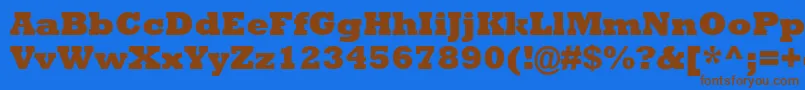 フォントAstuteBlackSsiExtraBold – 茶色の文字が青い背景にあります。