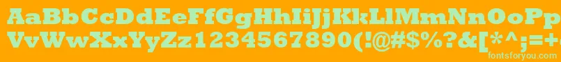 AstuteBlackSsiExtraBold-Schriftart – Grüne Schriften auf orangefarbenem Hintergrund