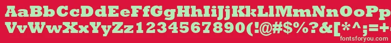 フォントAstuteBlackSsiExtraBold – 赤い背景に緑の文字