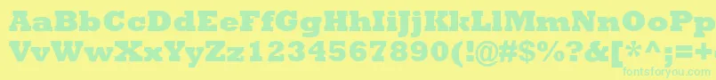 AstuteBlackSsiExtraBold Font – Green Fonts on Yellow Background