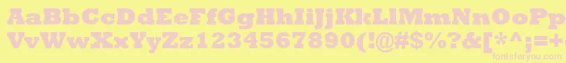 AstuteBlackSsiExtraBold Font – Pink Fonts on Yellow Background