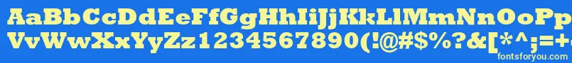 AstuteBlackSsiExtraBold Font – Yellow Fonts on Blue Background