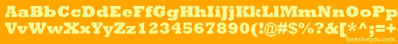 AstuteBlackSsiExtraBold-Schriftart – Gelbe Schriften auf orangefarbenem Hintergrund