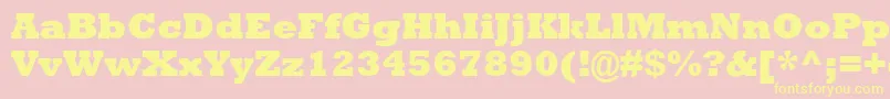 AstuteBlackSsiExtraBold-Schriftart – Gelbe Schriften auf rosa Hintergrund