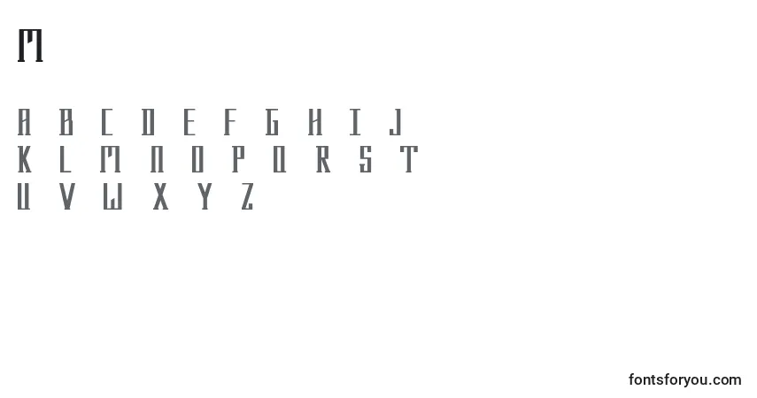 Шрифт Menhir – алфавит, цифры, специальные символы