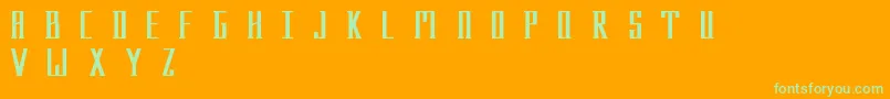 Menhir Font – Green Fonts on Orange Background