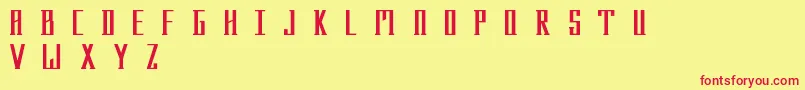 Menhir Font – Red Fonts on Yellow Background