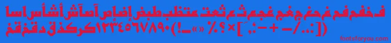 BasrattBold-fontti – punaiset fontit sinisellä taustalla