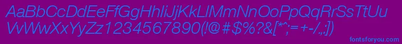 OlnovaRegularita Font – Blue Fonts on Purple Background