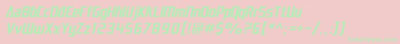 Police SfElectrotomeOblique – polices vertes sur fond rose