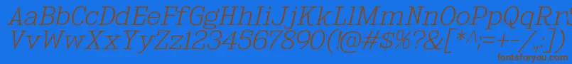 KingsbridgeExElIt Font – Brown Fonts on Blue Background