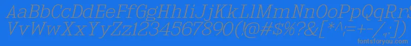 KingsbridgeExElIt Font – Gray Fonts on Blue Background