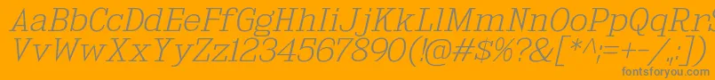 KingsbridgeExElIt-Schriftart – Graue Schriften auf orangefarbenem Hintergrund