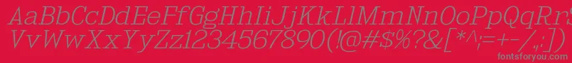 KingsbridgeExElIt Font – Gray Fonts on Red Background