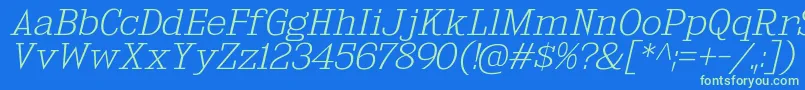 KingsbridgeExElIt Font – Green Fonts on Blue Background