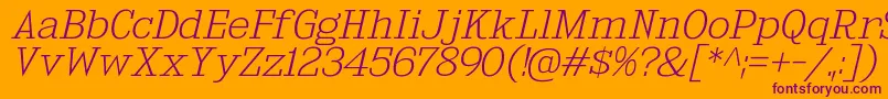 KingsbridgeExElIt Font – Purple Fonts on Orange Background