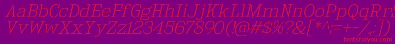 フォントKingsbridgeExElIt – 紫の背景に赤い文字
