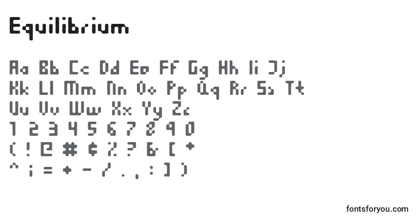 Czcionka Equilibrium – alfabet, cyfry, specjalne znaki