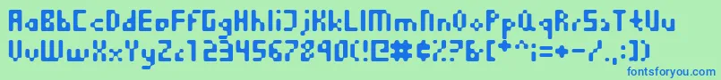 Equilibrium Font – Blue Fonts on Green Background