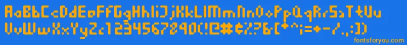 Equilibrium Font – Orange Fonts on Blue Background