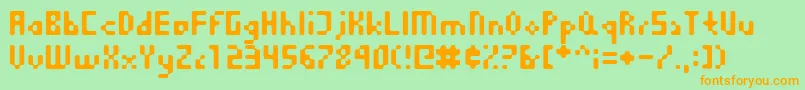 Equilibrium Font – Orange Fonts on Green Background
