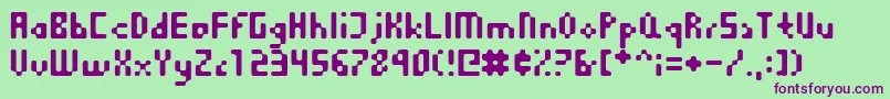 Equilibrium Font – Purple Fonts on Green Background