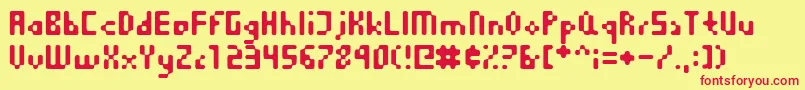 Equilibrium Font – Red Fonts on Yellow Background