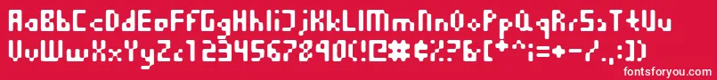 フォントEquilibrium – 赤い背景に白い文字