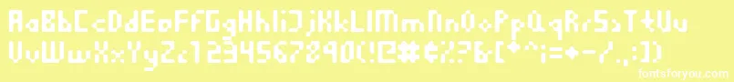 Equilibrium Font – White Fonts on Yellow Background