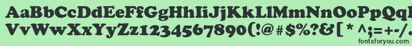 フォントAgcoo14 – 緑の背景に黒い文字