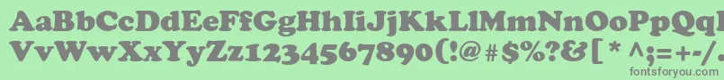 フォントAgcoo14 – 緑の背景に灰色の文字