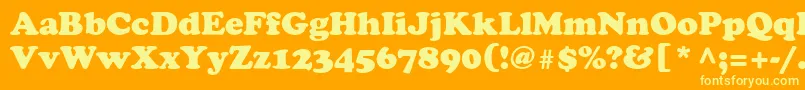 Agcoo14-Schriftart – Gelbe Schriften auf orangefarbenem Hintergrund