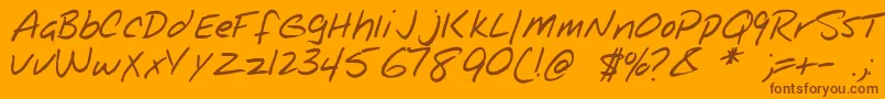 NotepadRegular Font – Brown Fonts on Orange Background