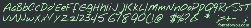 NotepadRegular Font – Green Fonts on Black Background