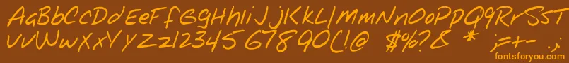 NotepadRegular Font – Orange Fonts on Brown Background