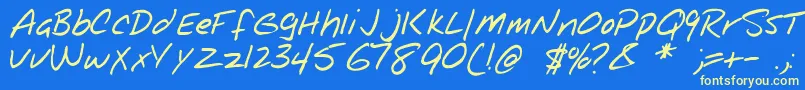 NotepadRegular Font – Yellow Fonts on Blue Background