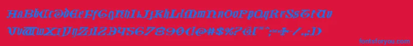 Westdelphiaxtraexpandital Font – Blue Fonts on Red Background